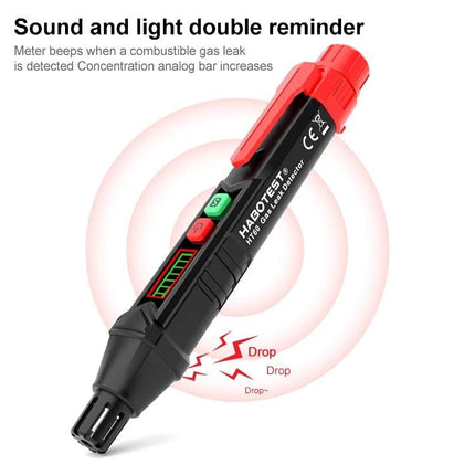 HABOTEST HT59 Portable Gas Leak Detector for Home Safety - pen-style gas leak detector with LED bar and sound alarm