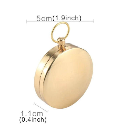 Brass Pocket Compass With Luminous Display For Outdoor Navigation - compact brass and copper shell pocket compass with luminous dial for night hiking