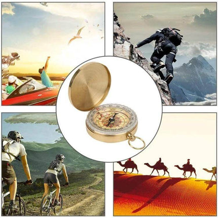 Brass Pocket Compass With Luminous Display For Outdoor Navigation compact brass compass with copper shell for hikers campers and travelers