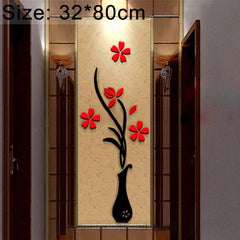 Elegant 3D Acrylic Vase Wall Stickers for Stylish Home Décor - Size: 32x80x4cm