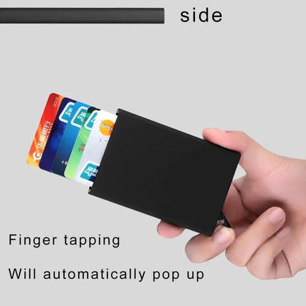 Antimagnetic Card Holder for Business Cards With Easy Pop-Up