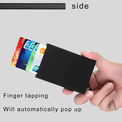 Antimagnetic Card Holder for Business Cards With Easy Pop-Up