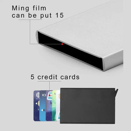 Antimagnetic Card Holder for Business Cards With Easy Pop-Up