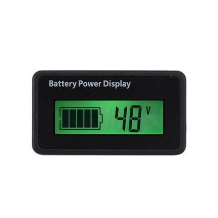 12V-48V Lead-Acid and Lithium Battery Status Monitor digital battery power display showing 48V and charge icon
