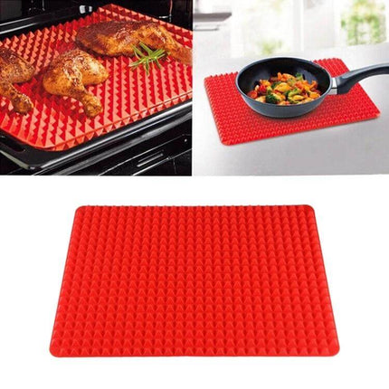 Multi Function Silicone Barbecue Pad Nonstick For Grilling red textured mat for oven grilling and stove-top nonstick cooking