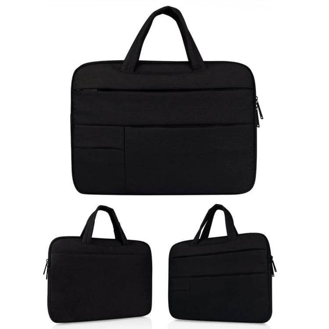 14-Inch Laptop Sleeve for Everyday Protection and Storage - black padded sleeve with handle and front pockets for students commuters and professionals