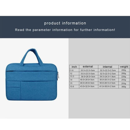 Durable Laptop Sleeve with Handle and Pockets for 15.6 Inch Laptops - blue protective sleeve with handle and front pockets
