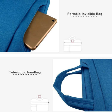 Durable Laptop Sleeve with Handle and Pockets for 15.6 Inch Laptops — blue sleeve with handle and accessory pocket for tablet and cables