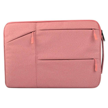 Soft Protective Sleeve for 13.3 Inch Laptops and Accessories - Pink zippered sleeve with multiple pockets and soft interior lining for commuting