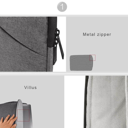 Soft Protective Sleeve for 13.3 Inch Laptops and Accessories showing metal zipper and soft villus lining for commuter protection