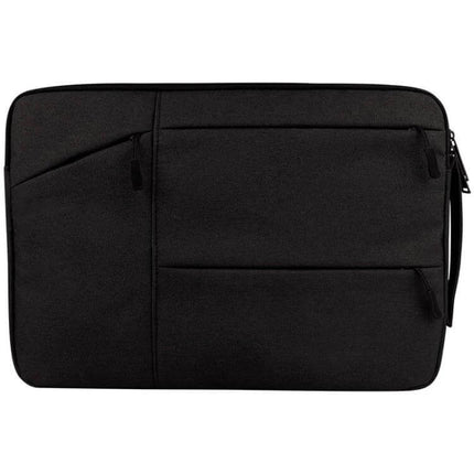 Soft-Lined Laptop Sleeve for 14-Inch Laptops with Accessory Pockets – black slim protective sleeve with front accessory pockets