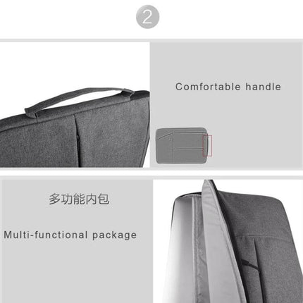 Soft-Lined Laptop Sleeve for 14-Inch Laptops with Accessory Pockets showing comfortable handle, soft lining, and multi-functional accessory pockets