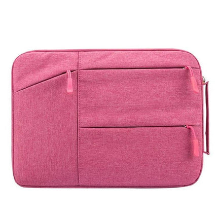 Protective Laptop Sleeve for 15.6-Inch Laptops and Smaller pink sleeve with soft lining, front zip pockets and handle for students commuters