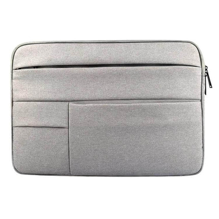 Protective Laptop Sleeve for 12-Inch Devices and Smaller – slim gray sleeve with front pockets and zipper, fits chargers and accessories