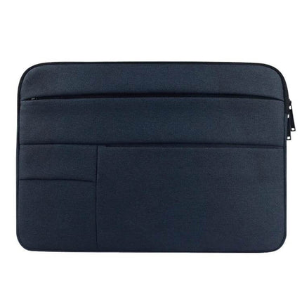 Protective Laptop Sleeve for 12-Inch Devices and Smaller, slim black padded sleeve with front pockets and zipper for chargers and accessories