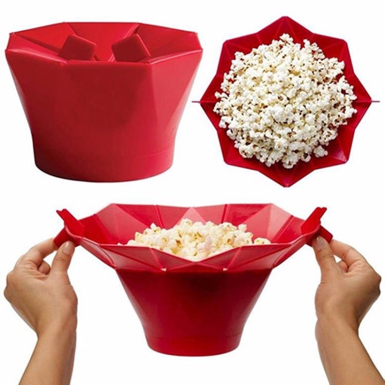 2 PCS Creative Foldable Silicone Microwave Popcorn Maker, Foldable Silicone