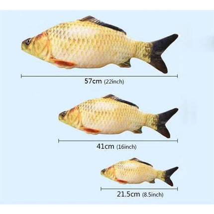 Adorable Simulation Fish Toy for Everyday Cat Play at Home - three sized realistic plush fish (57cm, 41cm, 21.5cm) for solo or interactive pouncing games