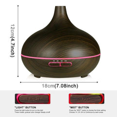 W350 14W 300ML Wood Grain Essential Oil Diffuser and Humidifier with LED Light for Home and Office