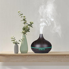 W350 14W 300ML Wood Grain Essential Oil Diffuser and Humidifier with LED Light for Home and Office