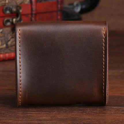 Portable Storage Case for Earphones and Cables on the Go - compact brown leather case protecting earphones and cables for travel