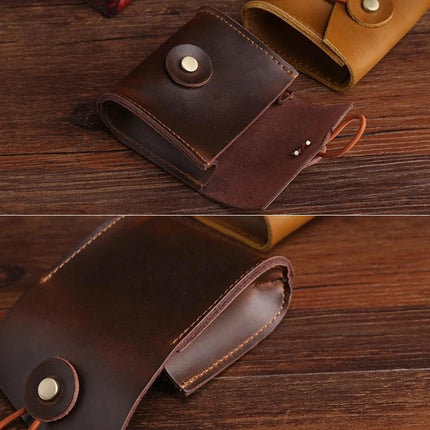 Portable Storage Case for Earphones and Cables on the Go - compact leather organizer protecting earphones and cables for commuters and travelers