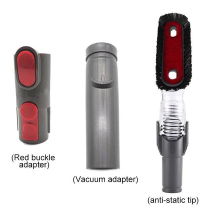 Practical Bendable Handheld Tool Kit for Dyson Vacuums — red buckle adapter, vacuum adapter, anti-static tip for V6–V10