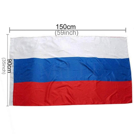 Russian Flag Polyester 150x90 Cm For Home Display And Events - 150x90cm polyester Russian flag with white blue red horizontal stripes
