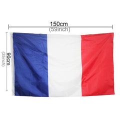 Durable Polyester French Flag - 150cm x 90cm Size for Celebrations and Events