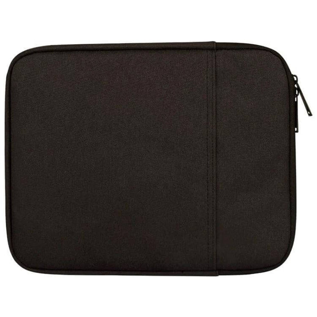 Protective Sleeve for iPad Mini with Accessory Storage Options - black zippered sleeve with front pocket for cables and headphones