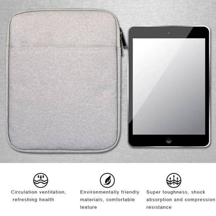 Protective Sleeve for iPad Mini with Accessory Storage Options - Grey breathable protective sleeve with front pocket and zipper