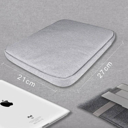 Protective Case for 10-Inch iPad with Storage Pocket in breathable grey fabric with cable and accessory pocket