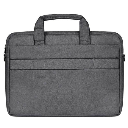 Versatile Protective Laptop Bag for 14-Inch Devices in grey waterproof polyester with handles and slim crossbody/shoulder design