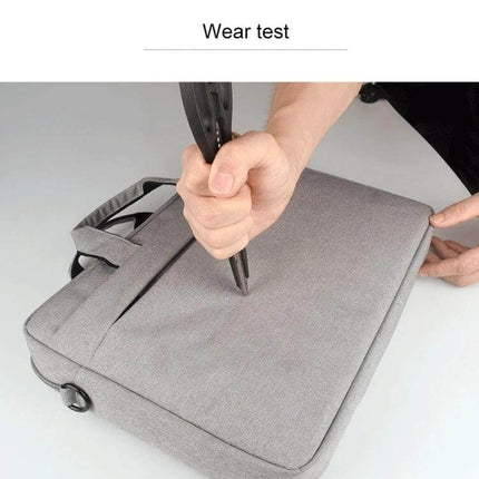 Versatile Protective Laptop Bag for 14-Inch Devices shown in wear test with waterproof polyester fabric resisting puncture