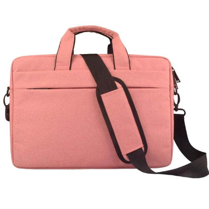 Versatile Protective Laptop Bag for 14-Inch Devices in pink waterproof polyester with shoulder strap and top handles