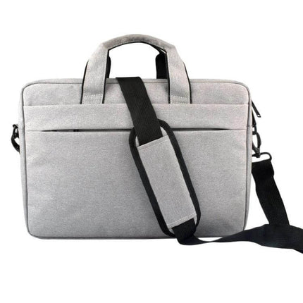 Versatile Protective Laptop Bag for 14-Inch Devices in gray waterproof polyester with shoulder strap, top handles and slim front pocket