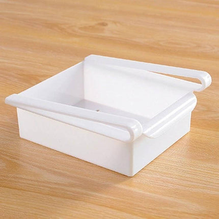 Drawer Style Fridge Storage Rack For Easy Organization - white pull-out drawer organizer for fridge shelves and under-table storage