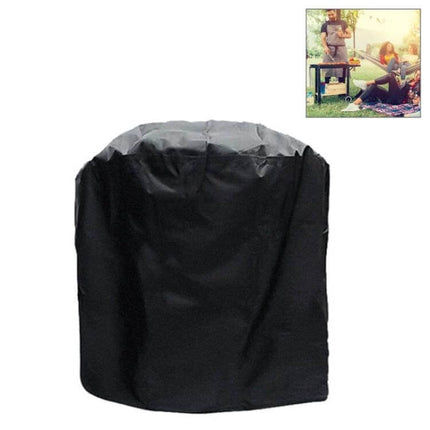 BBQ Cylindrical Protective Bag 71x73cm for Outdoor Charcoal Grills - black 210D Oxford cloth cover protecting grill from rain dust sun