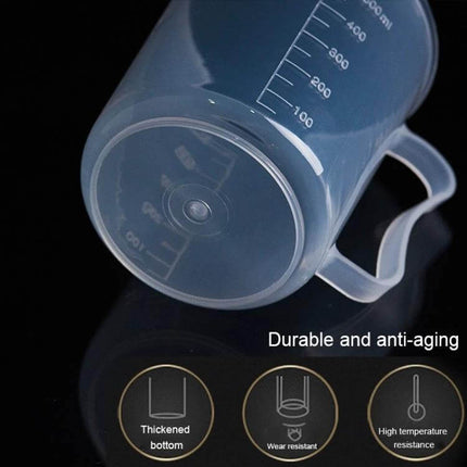 Plastic Measuring Cup 250ml For Everyday Kitchen Use - clear lightweight durable plastic with handle, visible measurement markings for precise pouring