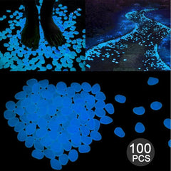 Luminous Garden Pebble Set - 100 PCS Glowing Stones for Pathways and Décor