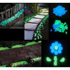 100 piedras luminosas que brillan en la oscuridad para jardín, caminos, decoración y plantas