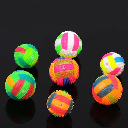 Interactive Glowing Ball for Dogs During Evening Walks - glowing multicolor textured fetch balls for night play and visibility