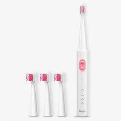 Rechargeable Sonic Electric Toothbrush for Adults with USB Wireless Charging and 4 Replacement Brush Heads Pink USB Sonic Tooth Brush(Pink)