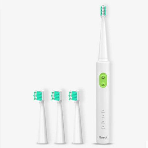 Rechargeable Sonic Electric Toothbrush for Adults with USB Wireless Charging and 4 Replacement Brush Heads Green USB Sonic(Green)