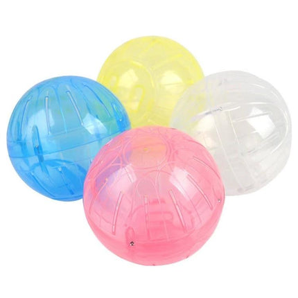 Essential hamster ball for indoor play and exploration - clear blue pink yellow plastic exercise balls for small pets
