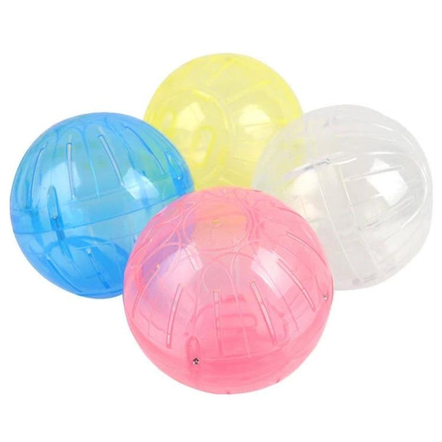 Essential hamster ball for indoor play and exploration - clear blue pink yellow plastic exercise balls for small pets