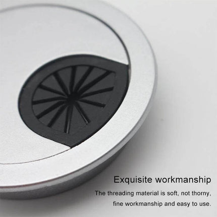 Desk Cable Hole Cover, 53mm Opening, Plastic Round, 10 Pcs - silver round ABS desk grommet with black flexible cable insert for tidy cable routing