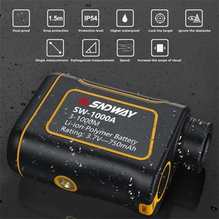 SNDWAY Waterproof Handheld Range Finder for Outdoor Measurements compact waterproof laser rangefinder with binoculars and IP54 rating