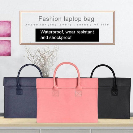 Protective Laptop Sleeve for 15.4-Inch Devices with Carry Handle shown in pink and black, waterproof wearable sleeve with handles