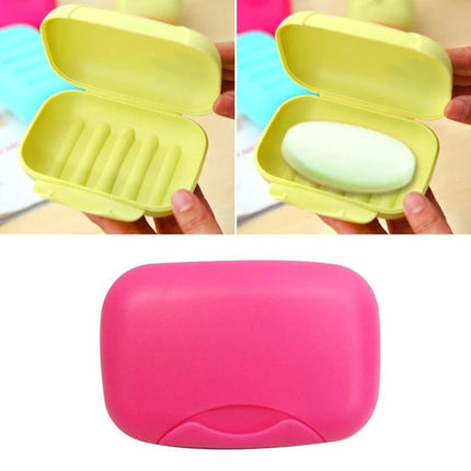 Practical Soap Box for Everyday Home and Travel Needs - compact soap case keeps bar dry and secure for bathroom and travel (pink and yellow)