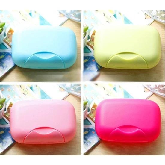Practical Soap Box for Everyday Home and Travel Needs - compact colorful travel soap case set shown in blue, yellow, pink and fuchsia